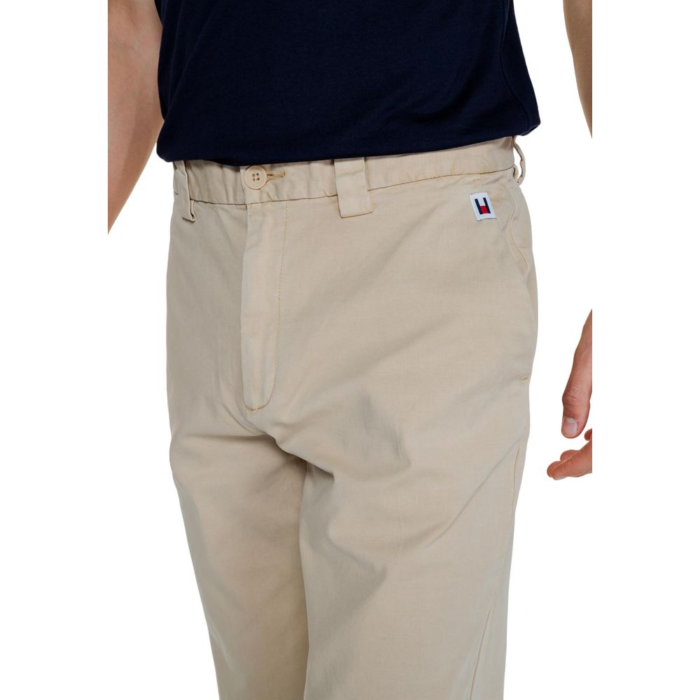 Pantaloni Tommy Hilfiger Jeans din bumbac reciclat aurii