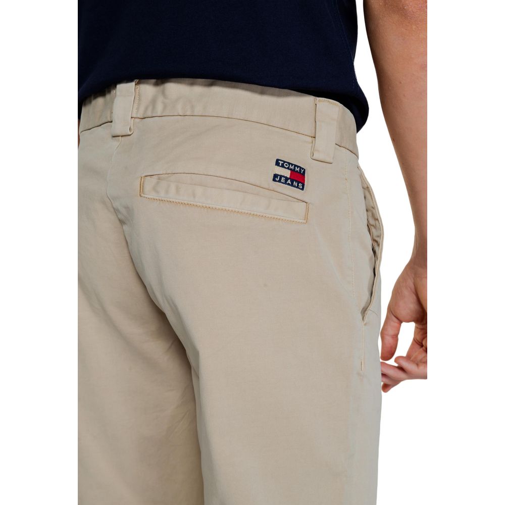 Pantaloni Tommy Hilfiger Jeans din bumbac reciclat aurii
