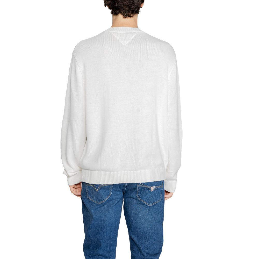 Pulover Tommy Hilfiger Jeans alb din poliester reciclat