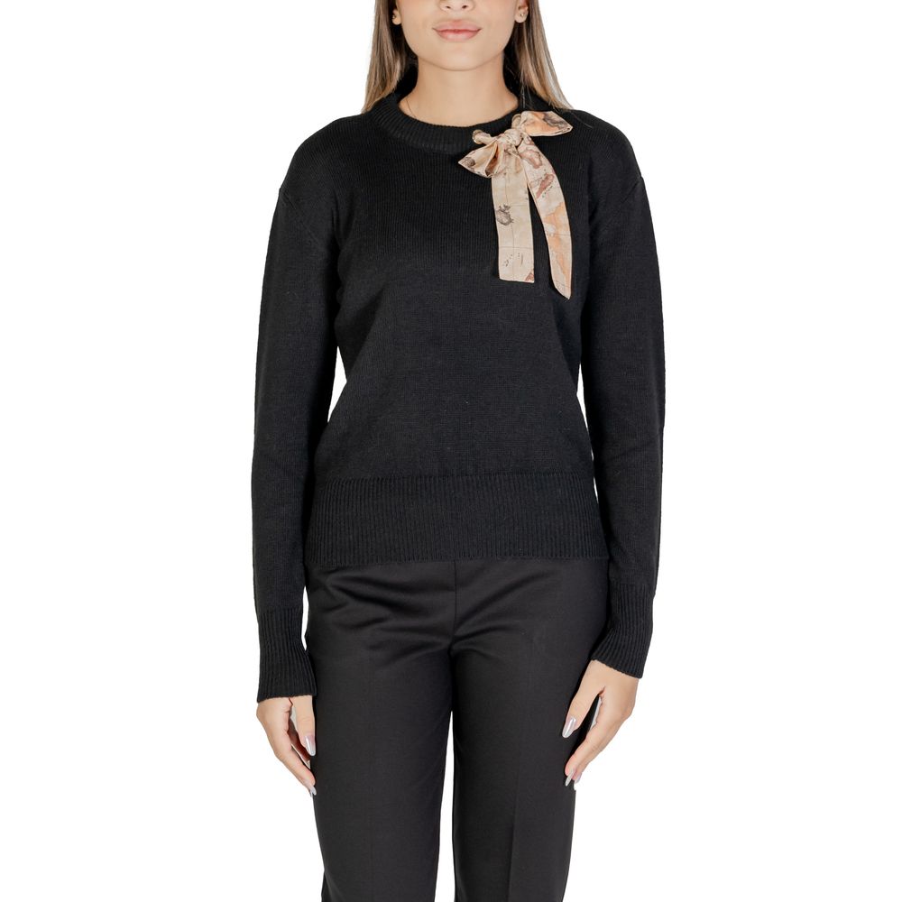 Pulover negru din poliester Alviero Martini Prima Classe
