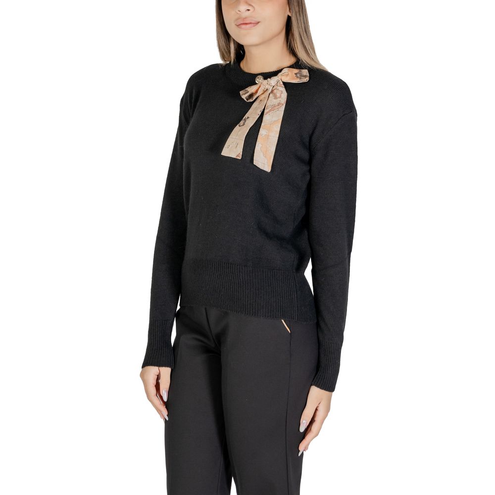 Pulover negru din poliester Alviero Martini Prima Classe