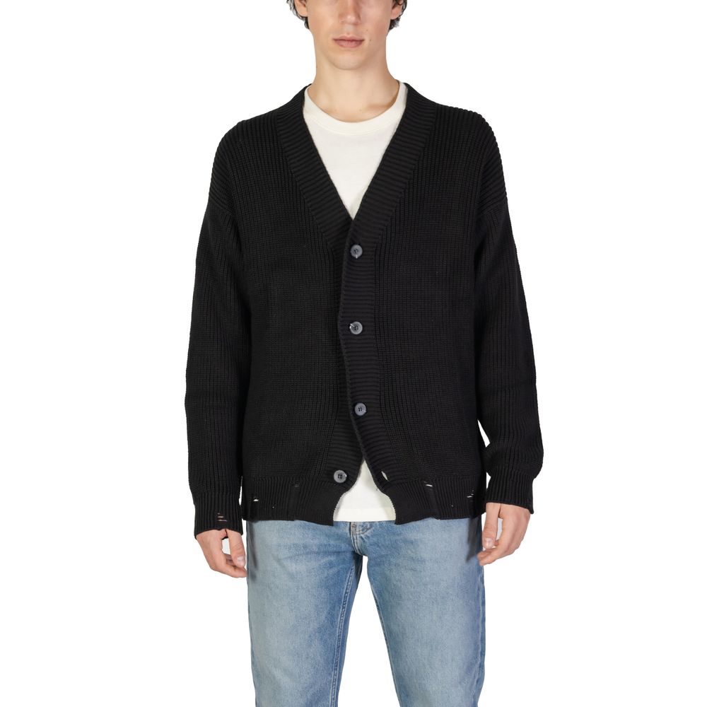 Cardigan negru din bumbac Underclub