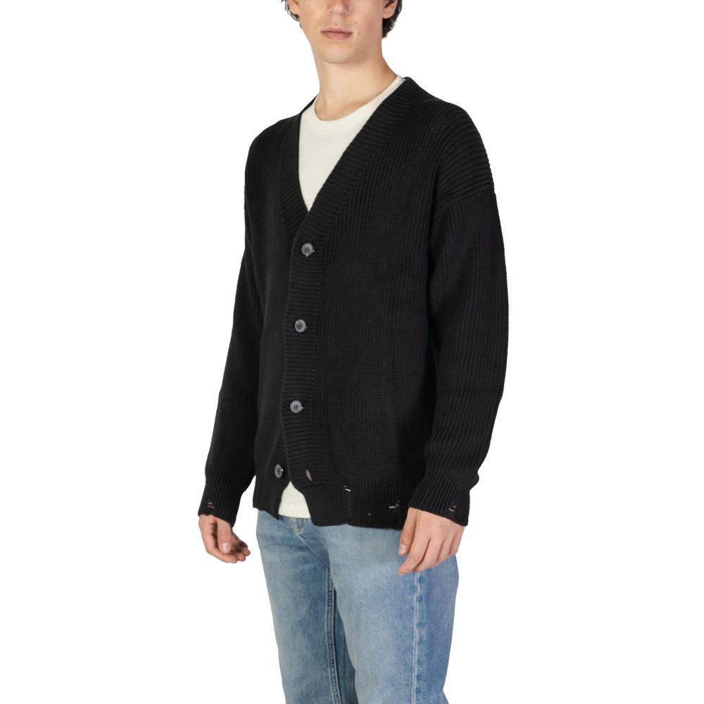 Cardigan negru din bumbac Underclub