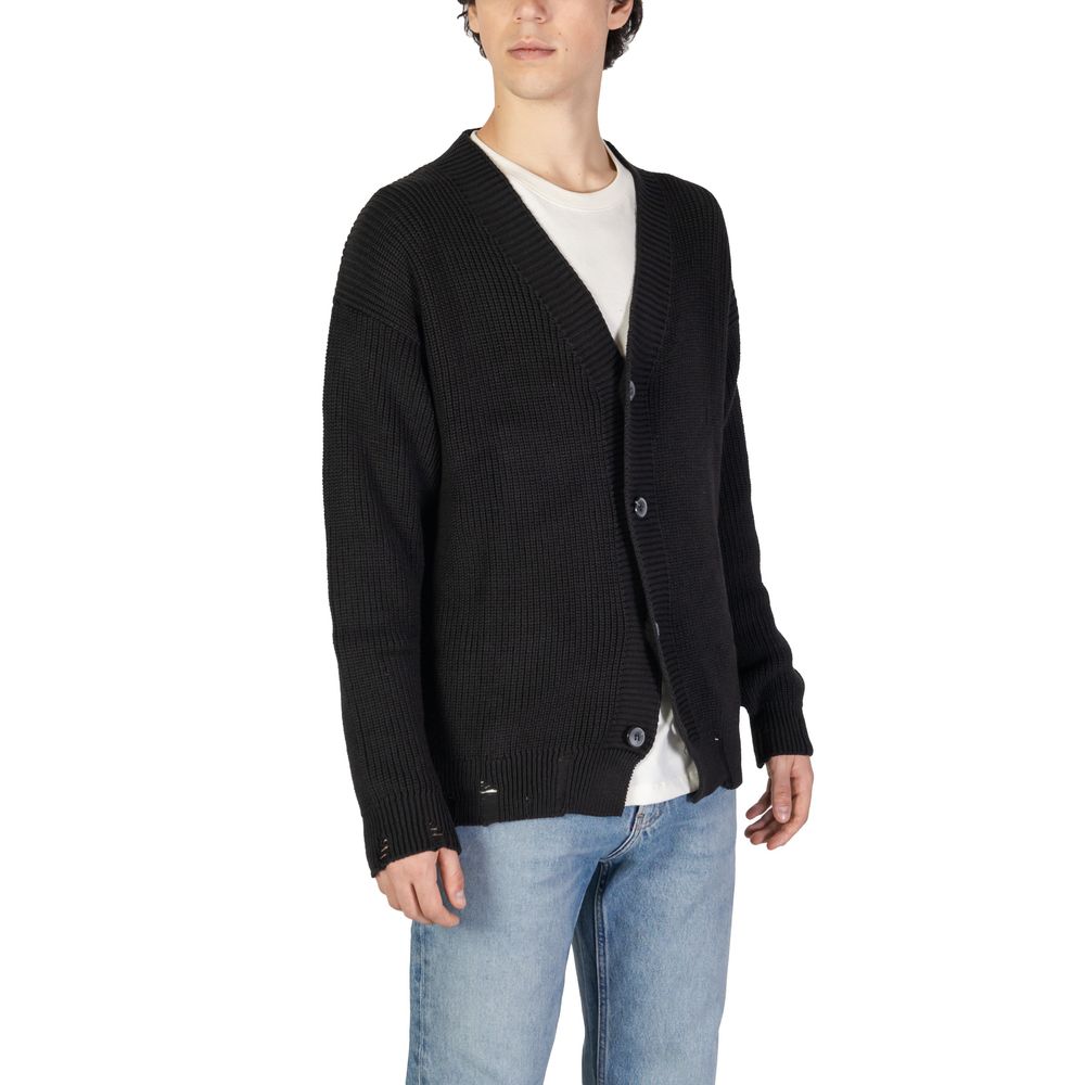 Cardigan negru din bumbac Underclub