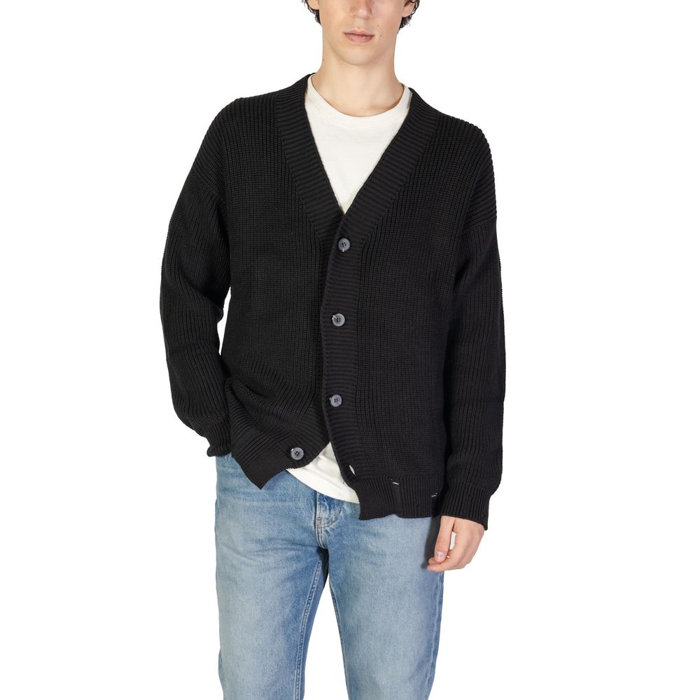 Cardigan negru din bumbac Underclub