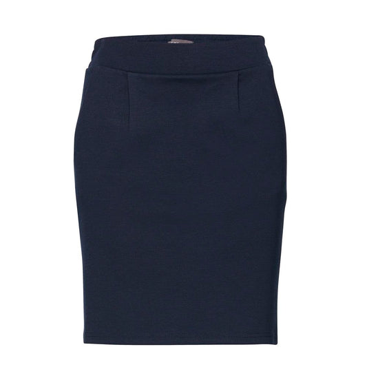 ICHI Blue Polyester Mini Skirt