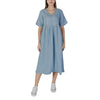 B.Young Light Blue Cotton Long Dress
