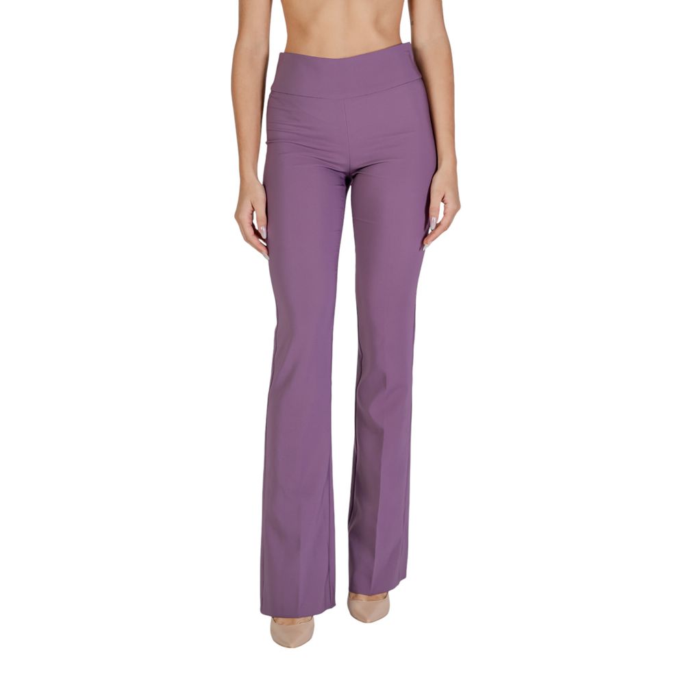 Pantaloni din poliester violet Sandro Ferrone