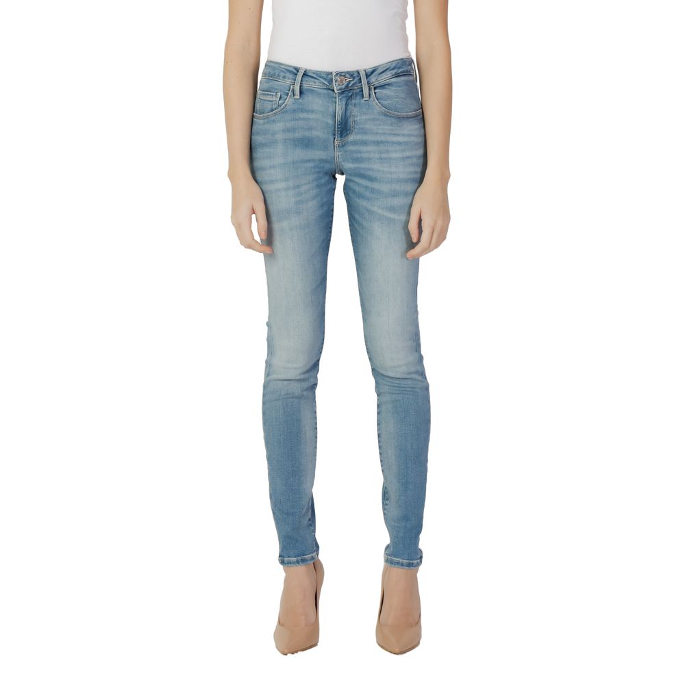 Blugi skinny din bumbac albastru Guess