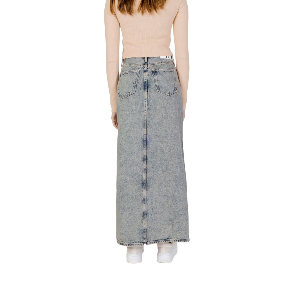 Fustă albastră din bumbac Calvin Klein Jeans