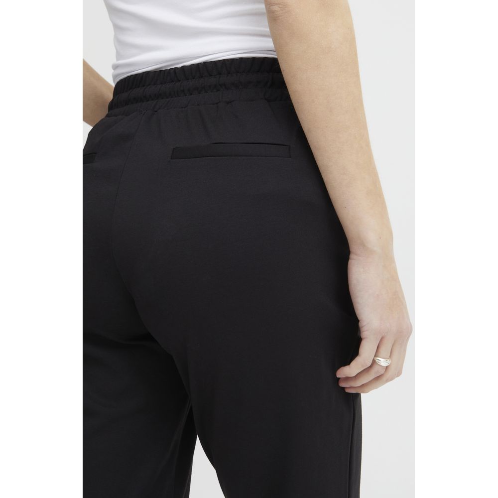 Pantaloni ICHI negri din poliester