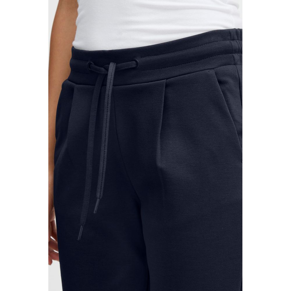Pantaloni ICHI din poliester albastru
