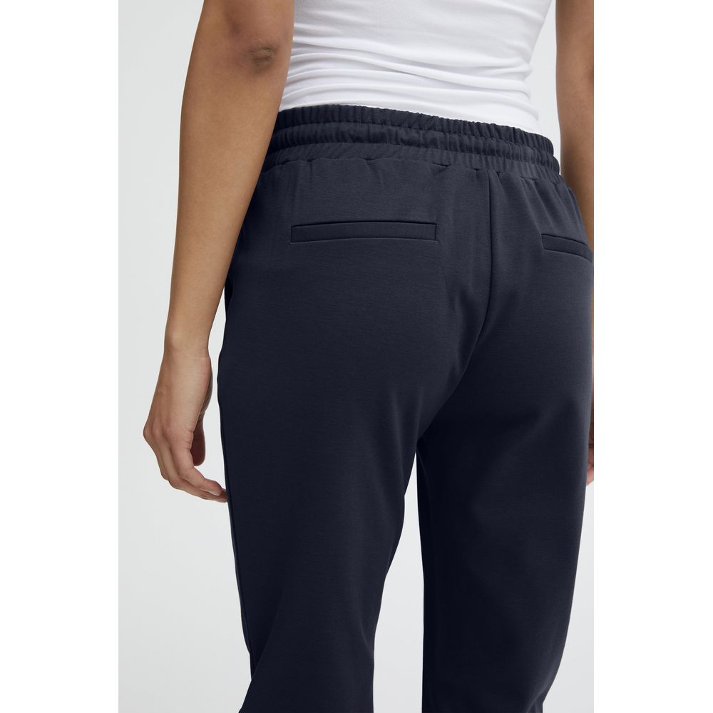 Pantaloni ICHI din poliester albastru