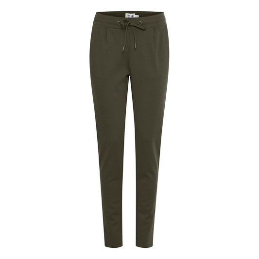 ICHI Green Polyester Pant