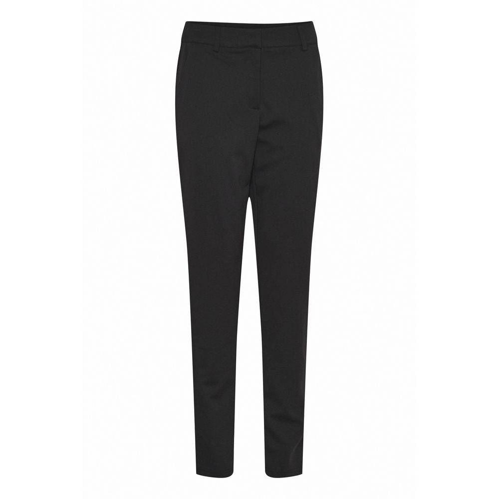 Pantaloni ICHI negri din poliester reciclat