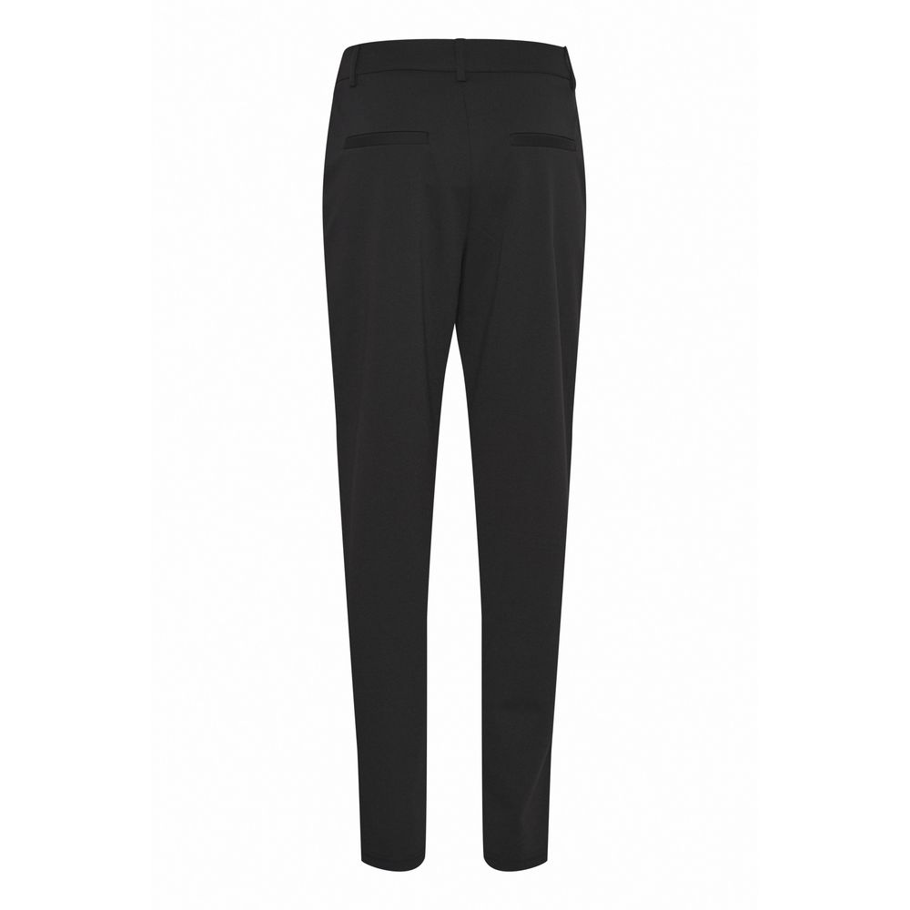 Pantaloni ICHI negri din poliester reciclat