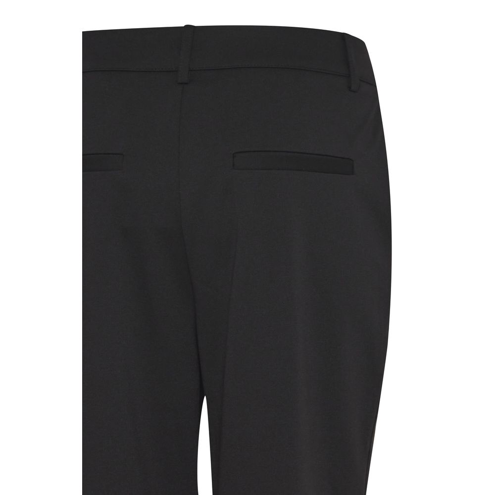 Pantaloni ICHI negri din poliester reciclat