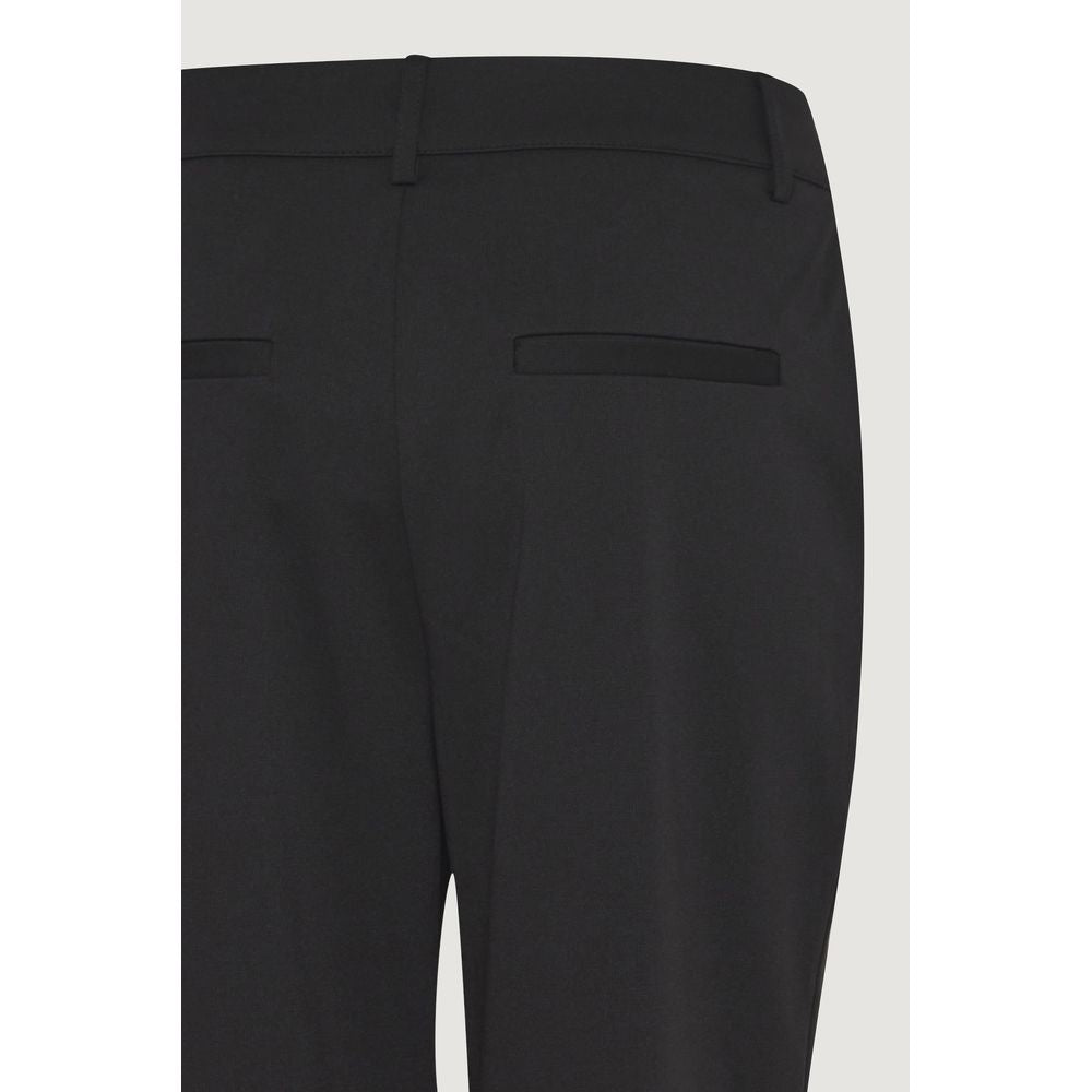 Pantaloni ICHI negri din poliester reciclat