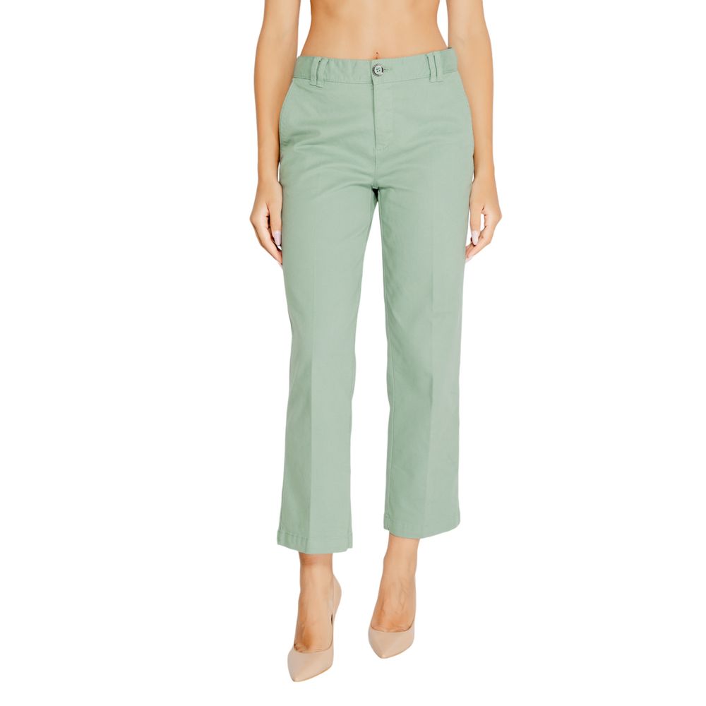 Pantaloni Street One din bumbac turcoaz