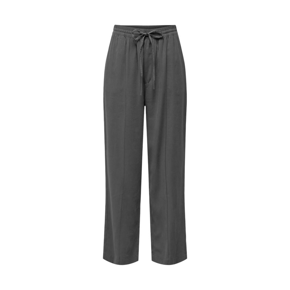 Pantaloni Jacqueline De Yong gri din viscoză