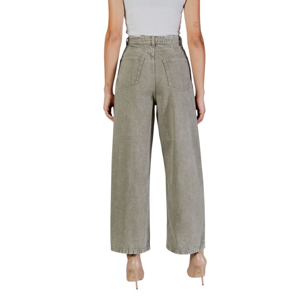 Blugi verzi din bumbac cu croială tip bootcut