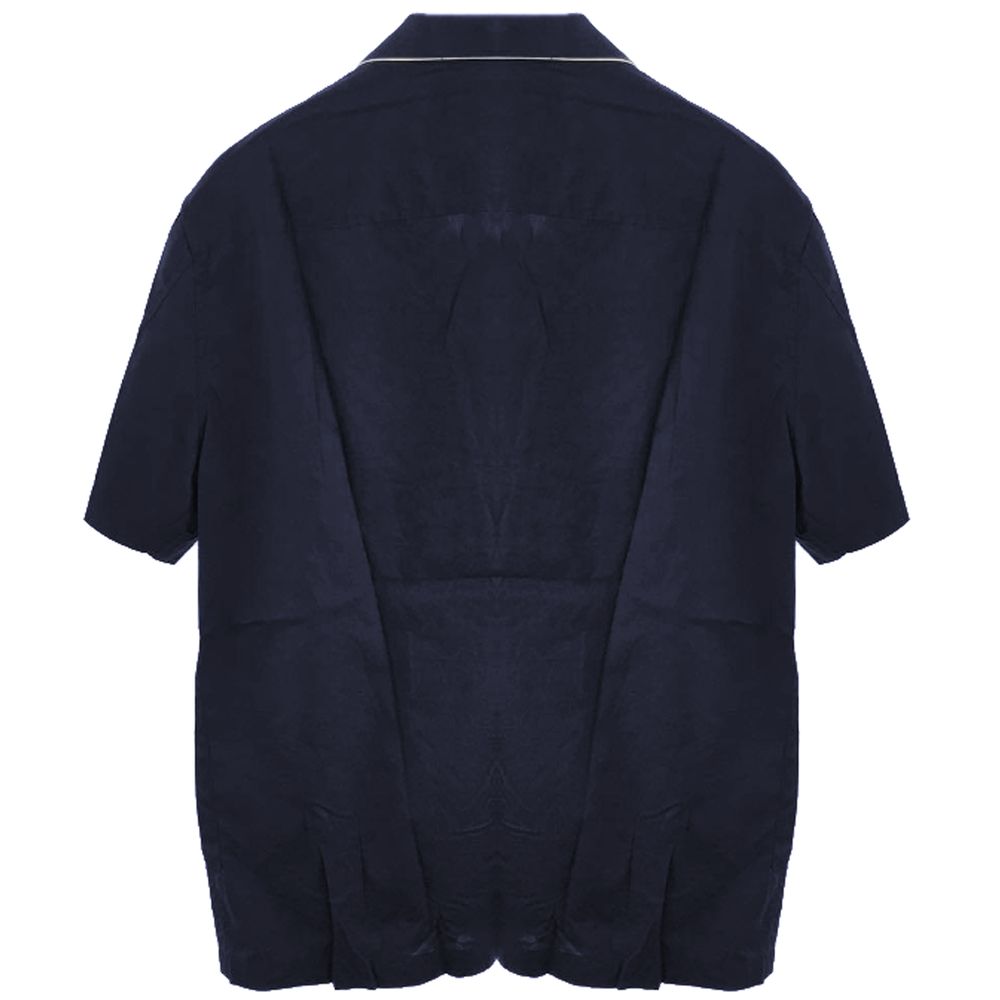 Cămașă Emporio Armani albastră din bumbac