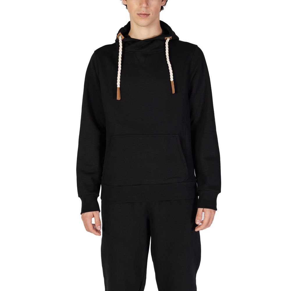 Hanorac cu glugă din bumbac negru Hydra Clothing