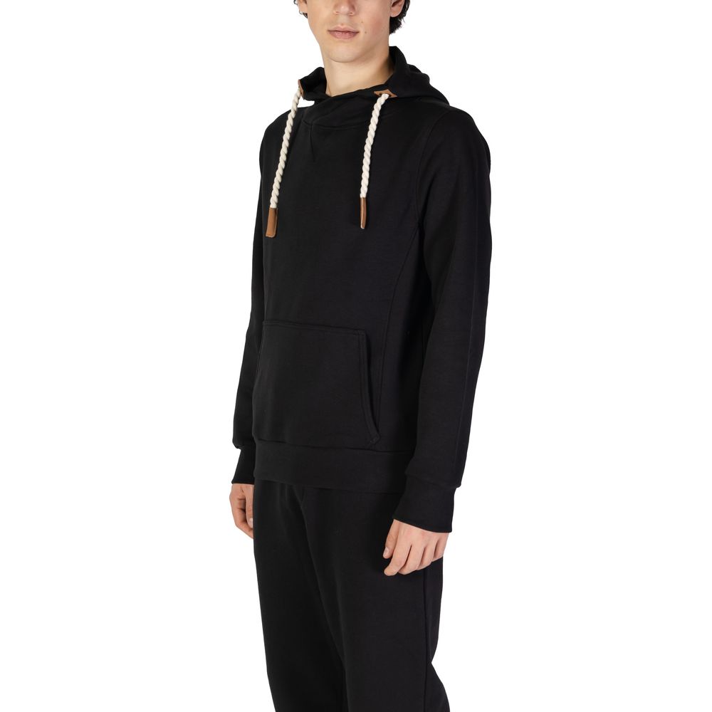 Hanorac cu glugă din bumbac negru Hydra Clothing
