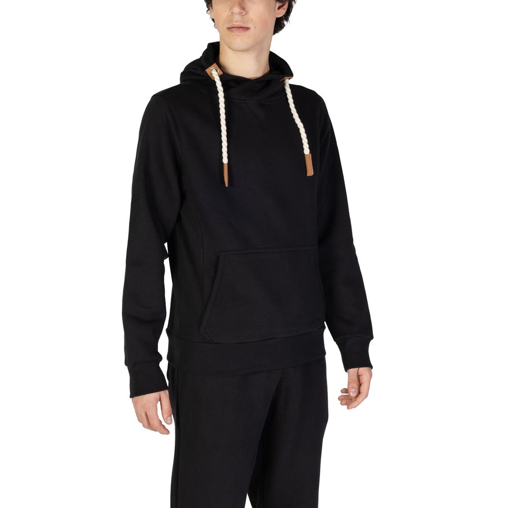 Hanorac cu glugă din bumbac negru Hydra Clothing
