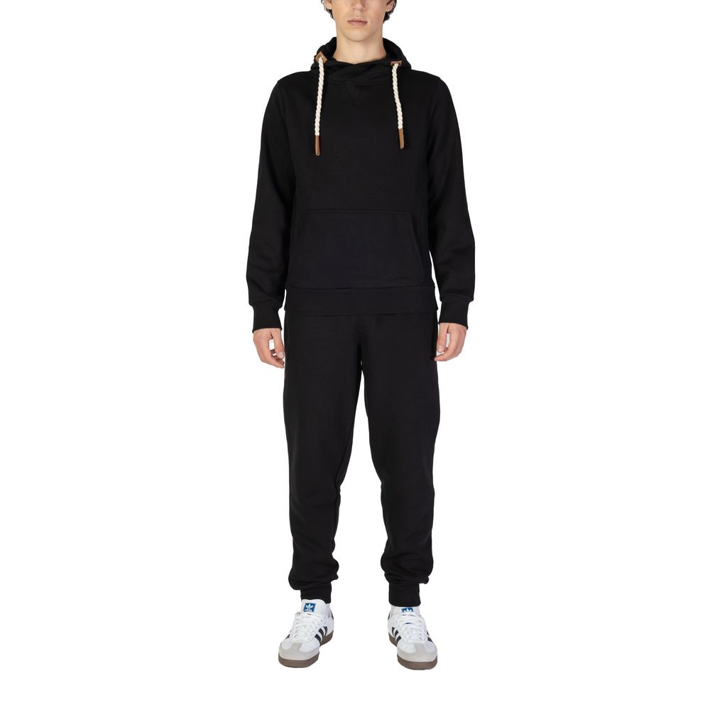 Hanorac cu glugă din bumbac negru Hydra Clothing