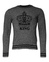 Pulover Dolce & Gabbana Gri Crown King din Cașmir