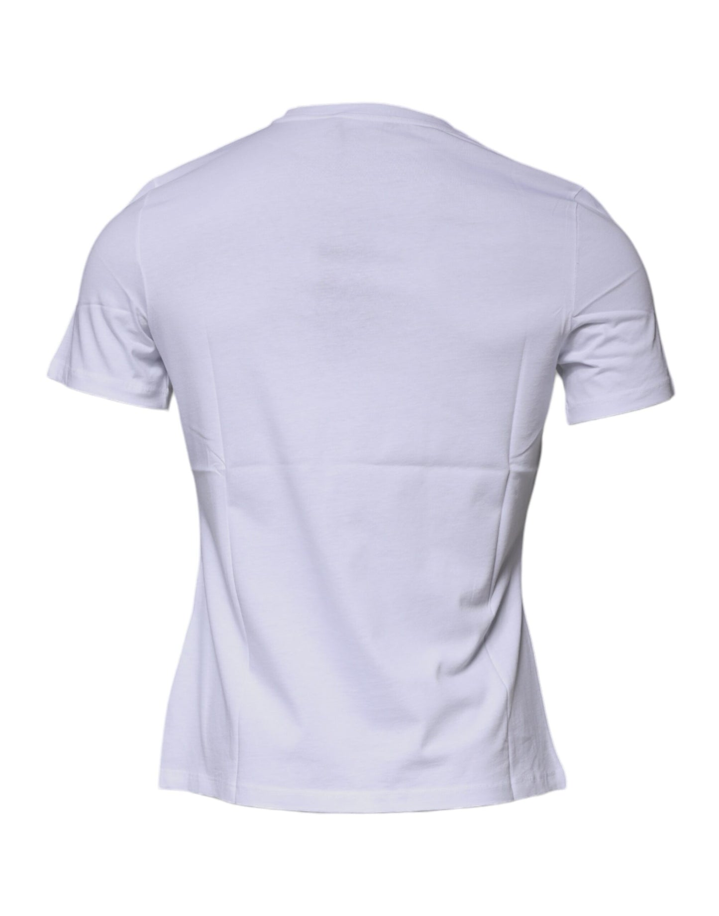 Tricou Versace alb cu guler rotund din bumbac și imprimeu Medusa