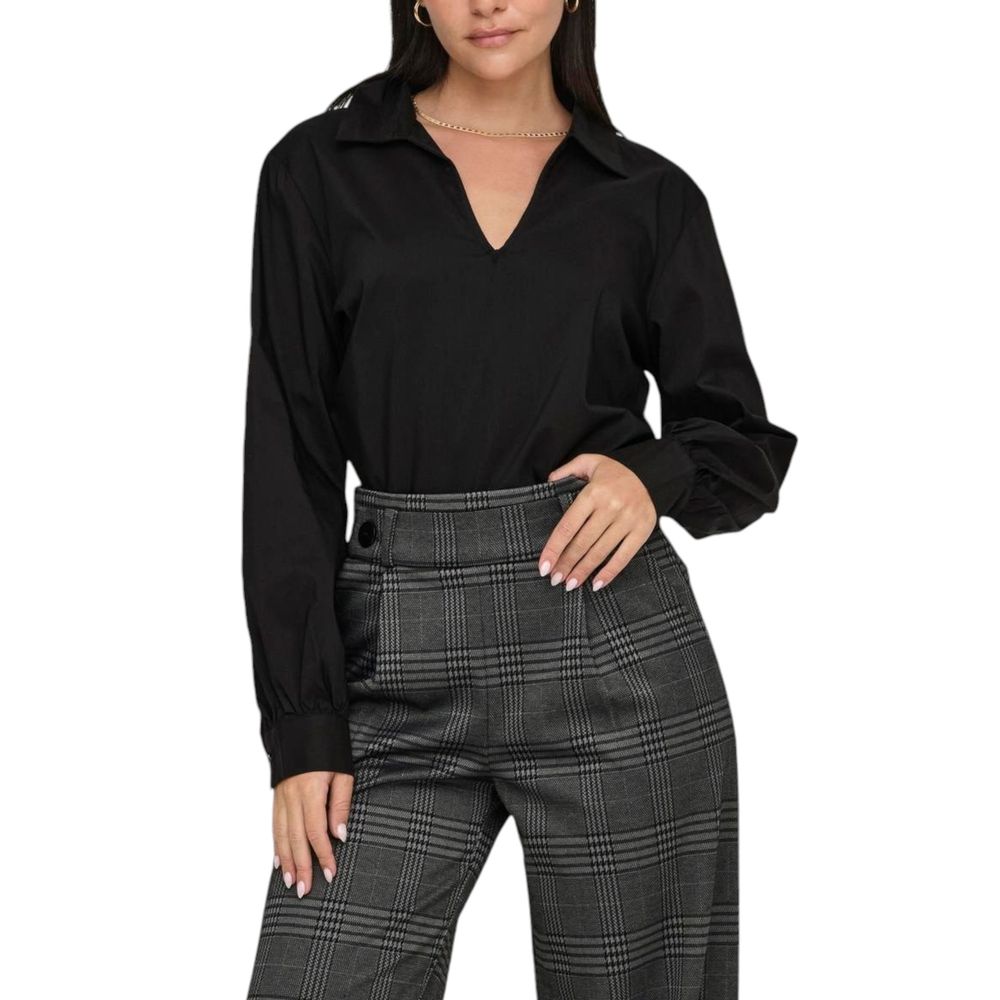 Jacqueline De Yong Black Cotton Shirt