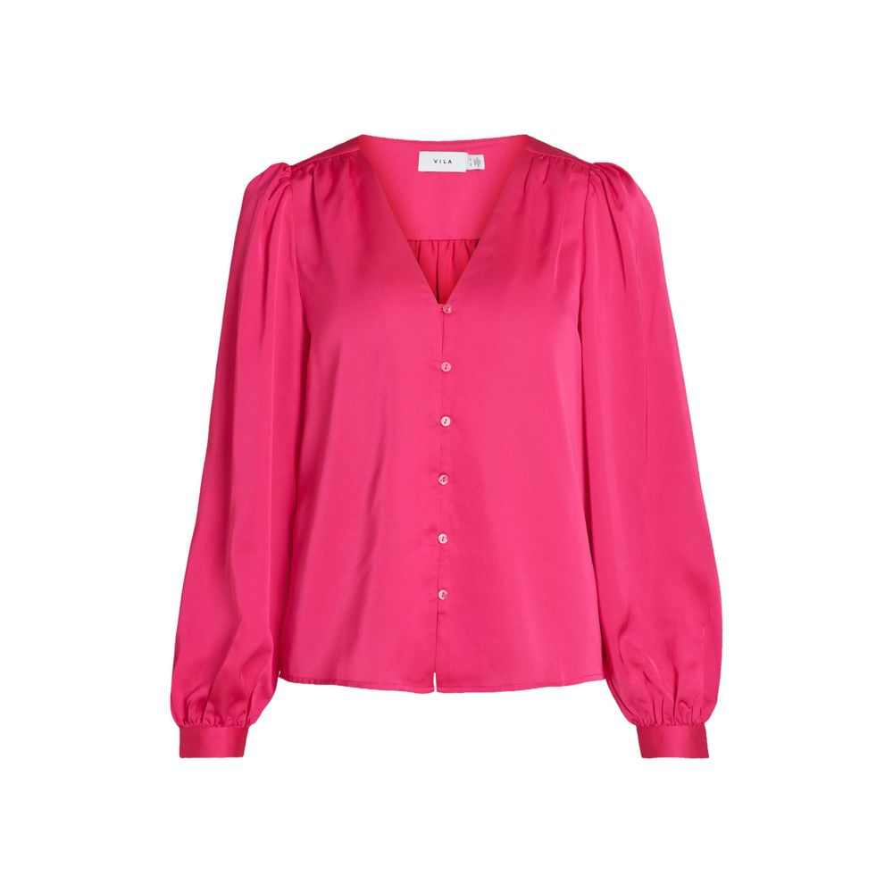 Vila Clothes Pink Polyester Blouse