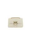PINKO White Calf Leather Bos Taurus Shoulder Bag