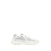 Prada White Calf Leather Bos Taurus Low Top Sneakers