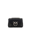PINKO Black Calf Leather Bos Taurus Shoulder Bag