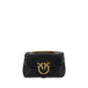 PINKO Black Calf Leather Bos Taurus Shoulder Bag