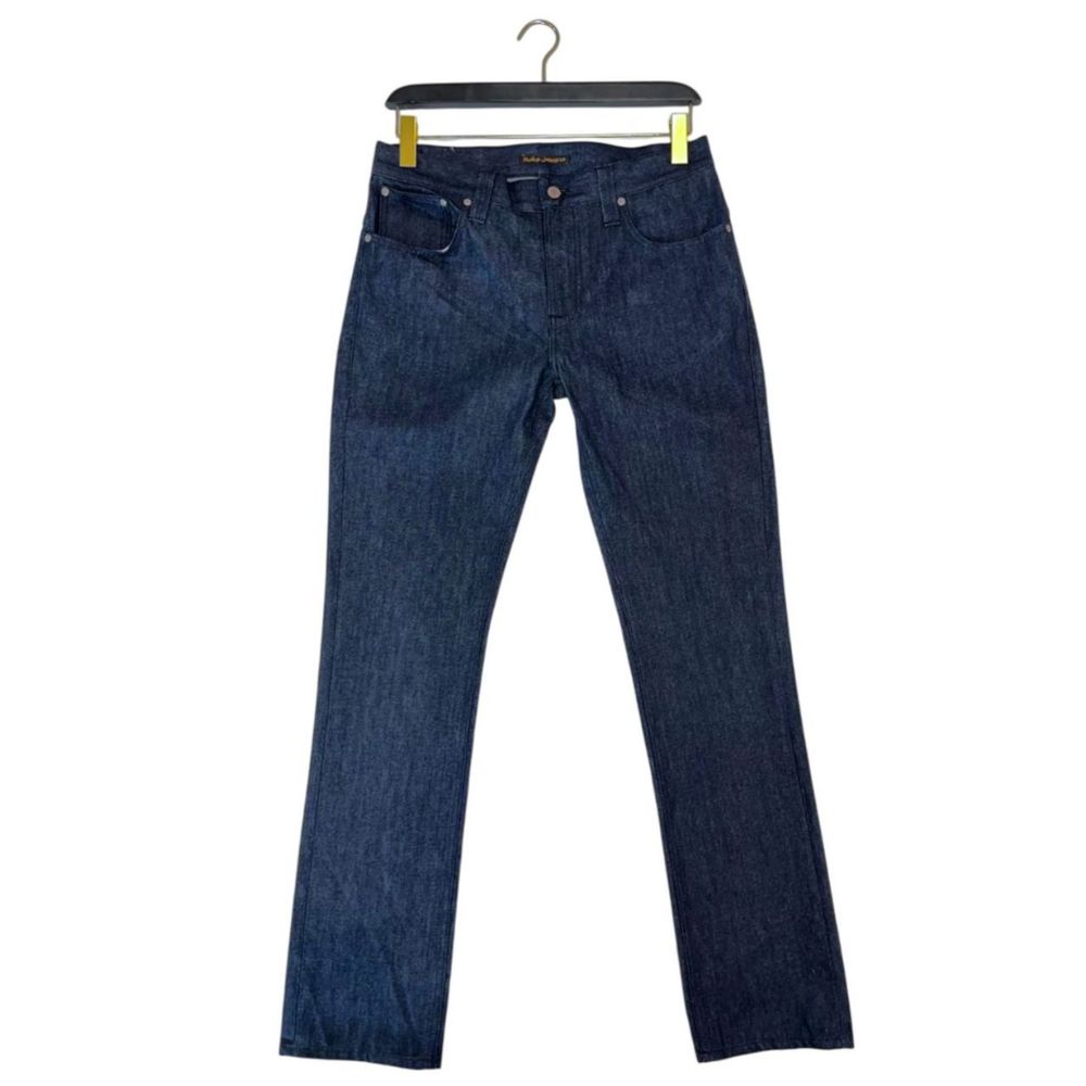 Blugi Nudie Jeans albaștri din bumbac pentru bărbați