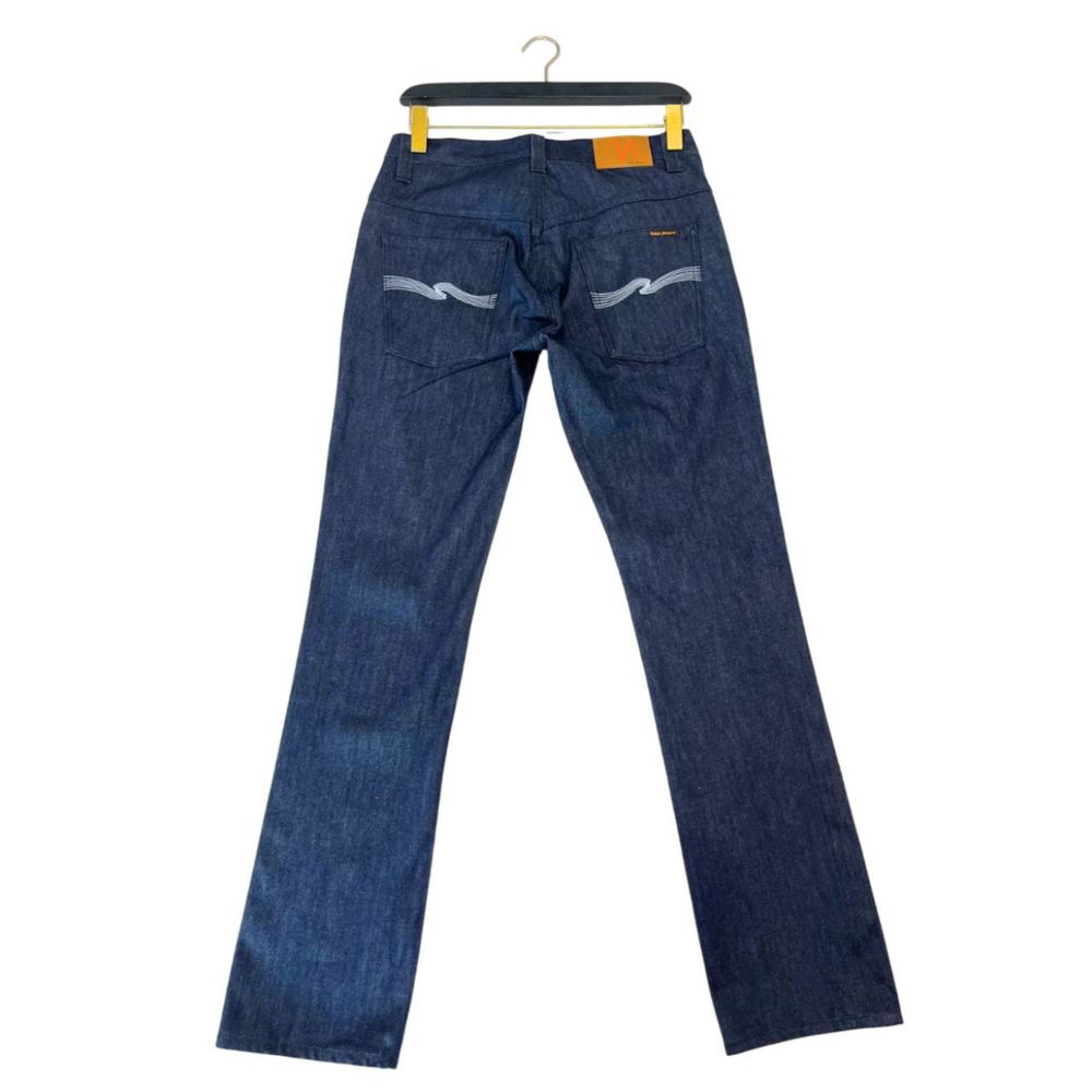 Blugi Nudie Jeans albaștri din bumbac pentru bărbați