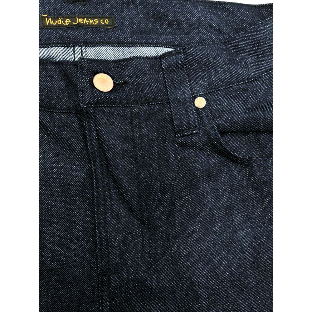 Blugi Nudie Jeans albaștri din bumbac pentru bărbați