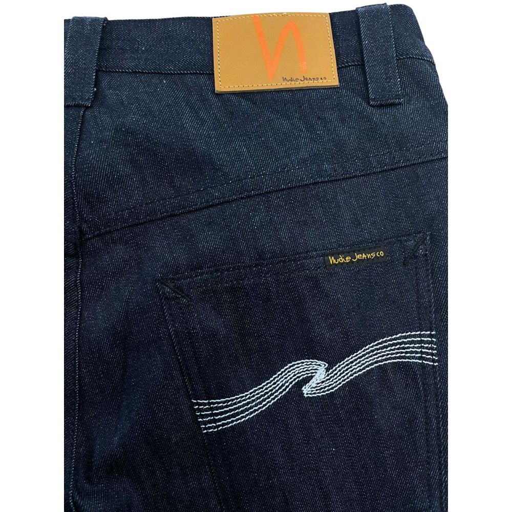 Blugi Nudie Jeans albaștri din bumbac pentru bărbați
