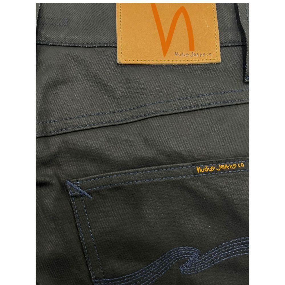 Blugi negri din bumbac pentru bărbați Nudie Jeans