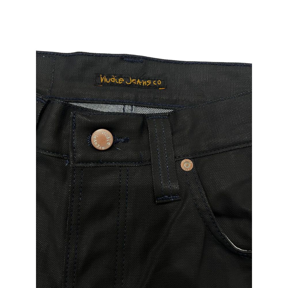 Blugi negri din bumbac pentru bărbați Nudie Jeans