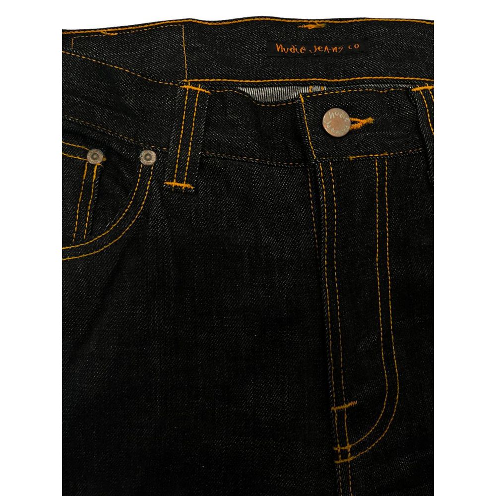 Blugi negri din bumbac pentru bărbați Nudie Jeans