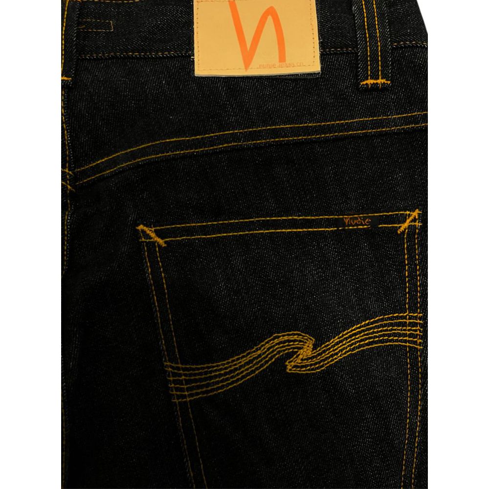Blugi negri din bumbac pentru bărbați Nudie Jeans
