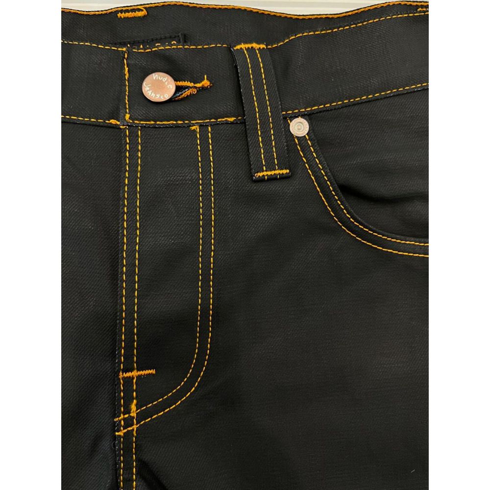 Blugi bărbătești Nudie Jeans din bumbac negru