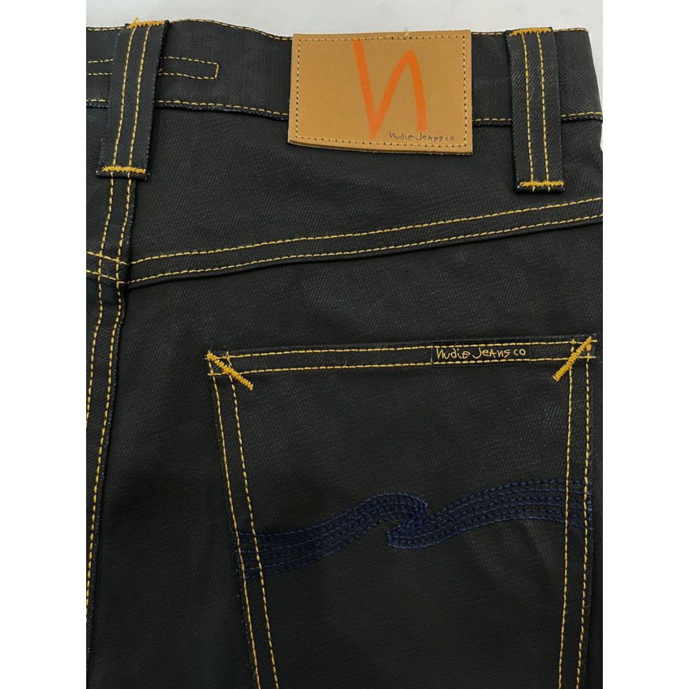Blugi bărbătești Nudie Jeans din bumbac negru