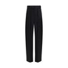Khaite Black Viscose Casual Pants