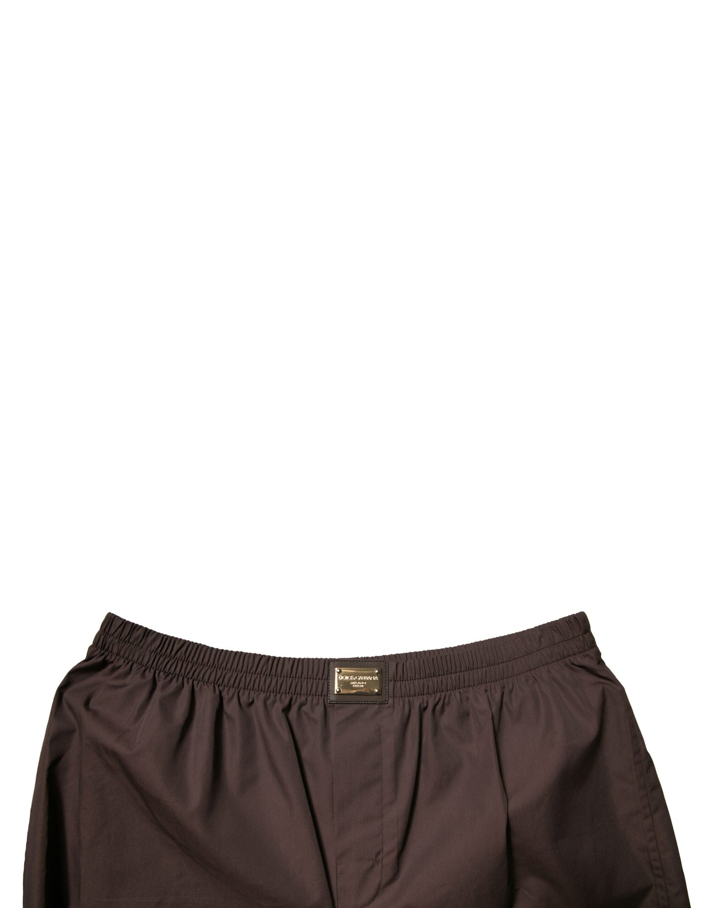 Pantaloni scurți Dolce & Gabbana maro din amestec de bumbac pentru bărbați cu talie medie